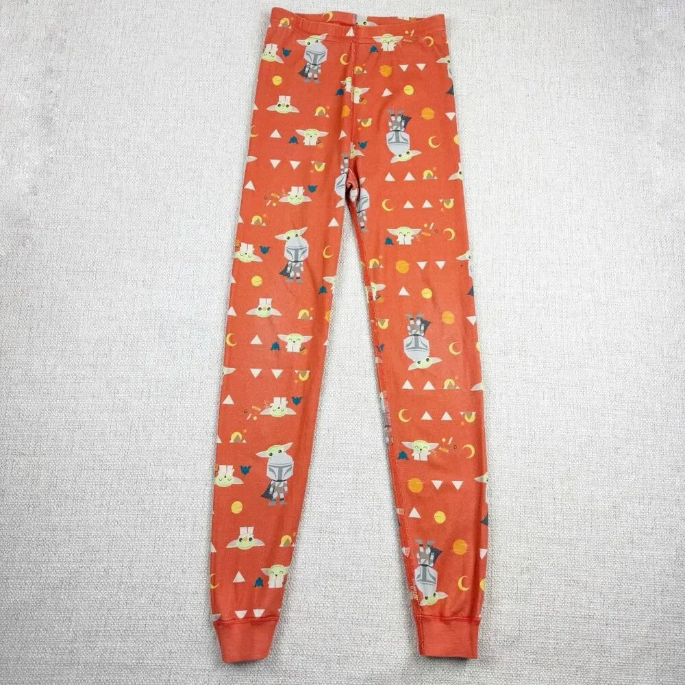 Hanna Andersson Star Wars Baby Yoda Pajama Set Size 140 cm US 10 Orange PJ